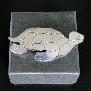 Vintage Sterling Silver 925 MEXICO TAXCO Hawaiian Sea Turtle Brooch Pin 13g